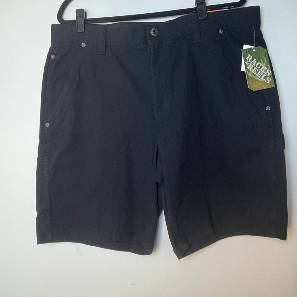 Black Racks & Reels cargo shorts Rugged outdoor Mens shorts 38